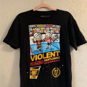 Violent Gentlemen Black Graphic T-Shirt - Never Worn